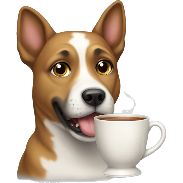 Dog drinking tea emoji