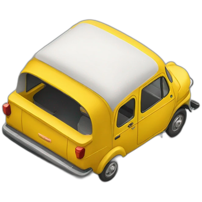 yellow auto rickshaw india from bird eye view emoji