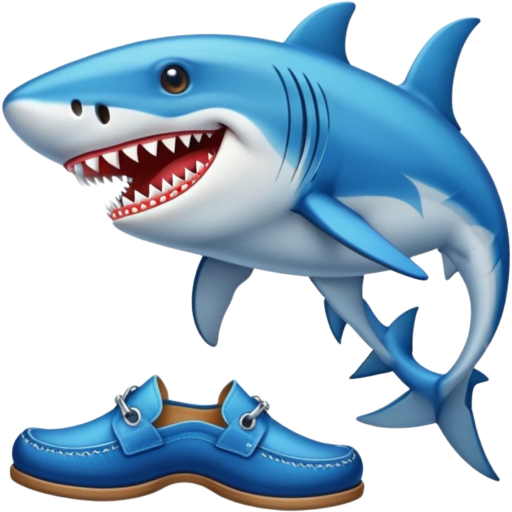 Tiburón con zapatos emoji