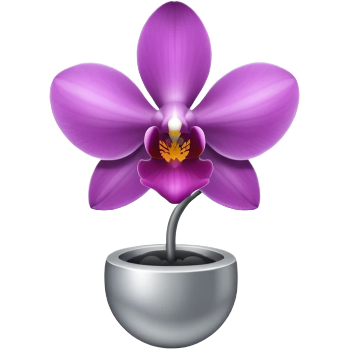 metallic chrome minimalistic gray orchid emoji