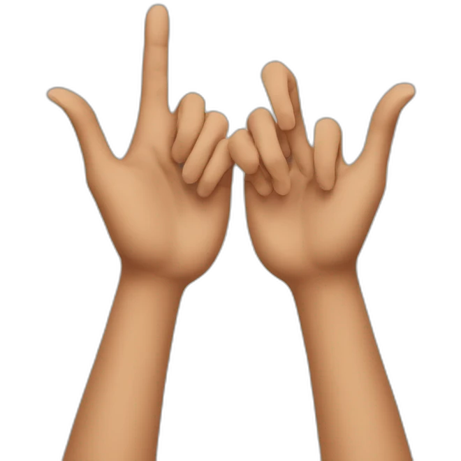 Two hands forming J U L letters with fingers emoji