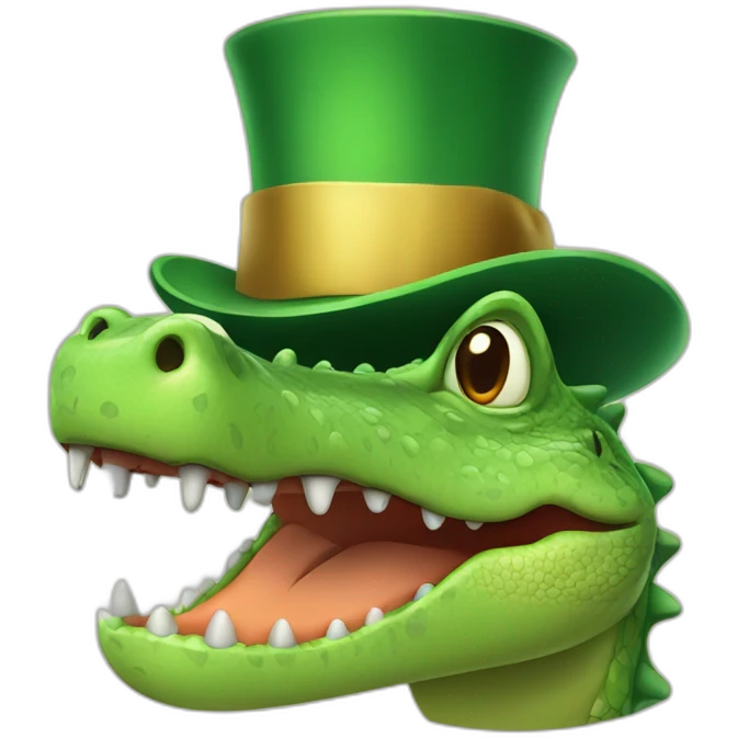 Crocodile with top hat emoji