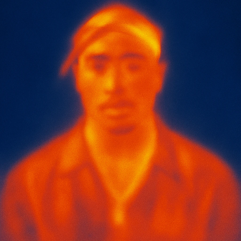2Pac rapper with a serious expression emoji