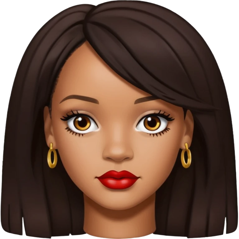 Rihanna with dark brown hair emoji