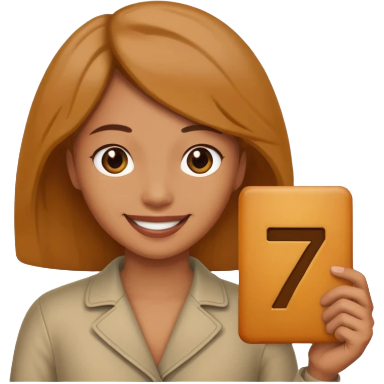 Make a person hold sex on the left and seven on the right emoji