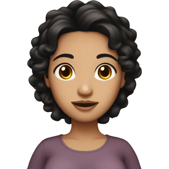 pregnant black hair brown eyes fair skin  emoji