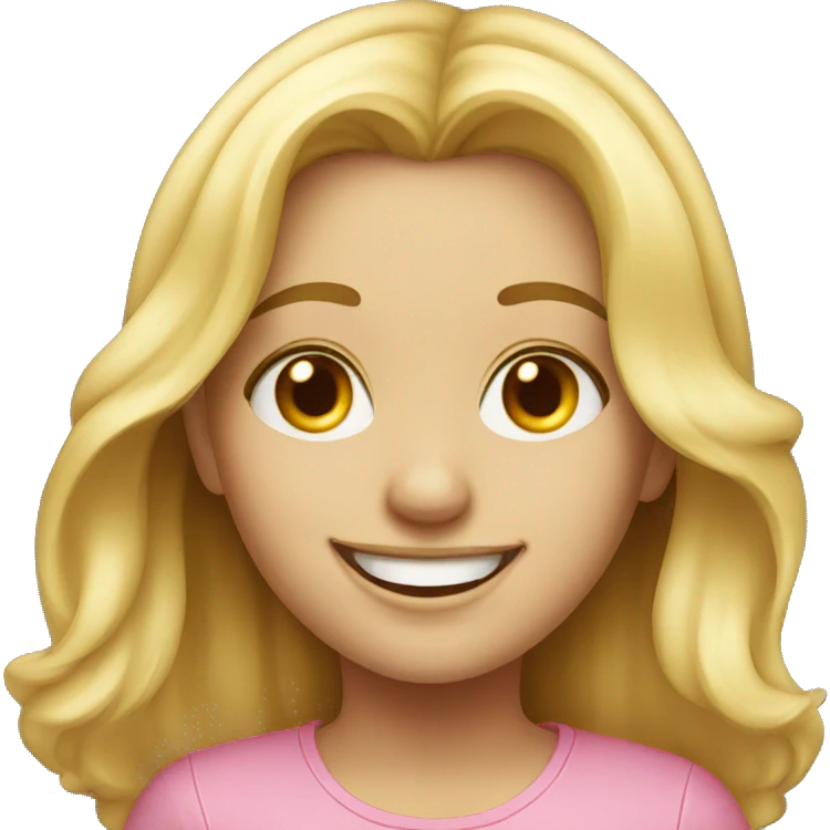 smiling blonde girl portrait emoji