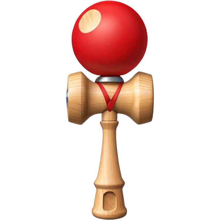 a simple kendama with red ball emoji