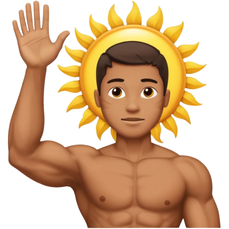joshua bible chracter raising his hand stopping the sun emoji
