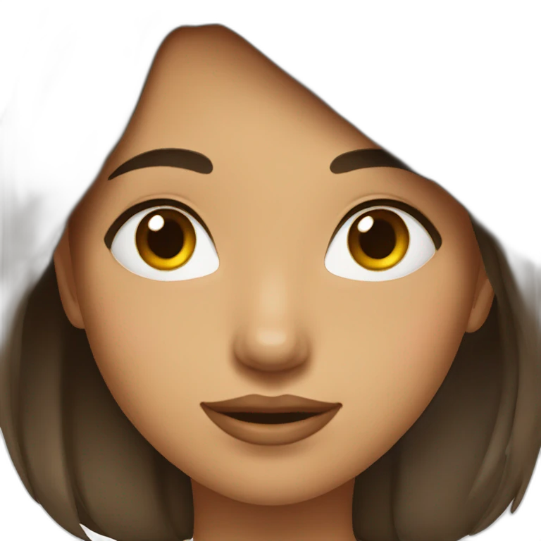 Gril short haïr brun emoji