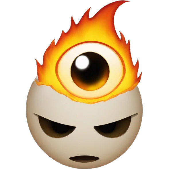 "fire" eye smiley emoji
