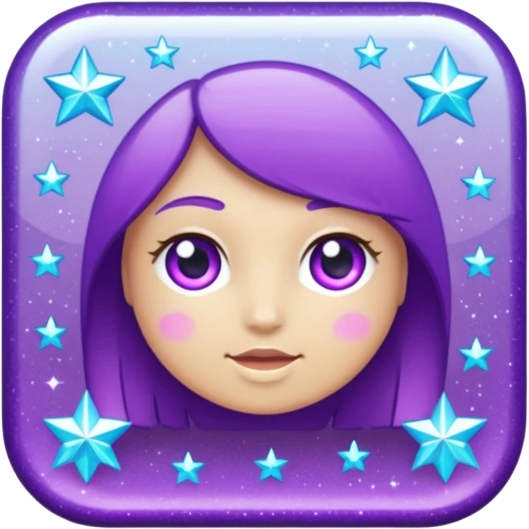 glitter purple and cian check emoji