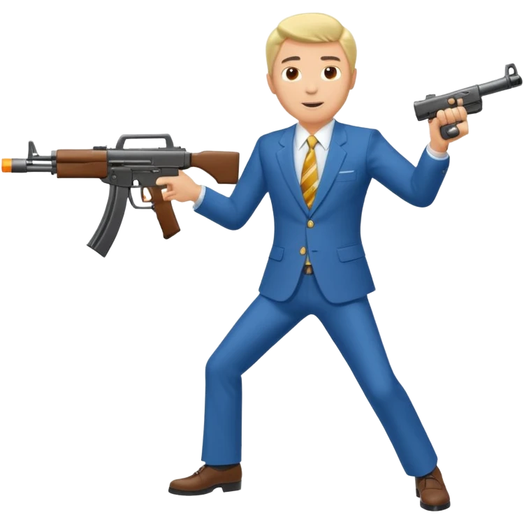 Yodeling mountain climber in Switzerland with a machine gun pointing to the right, full body. in the style of your bleeding skull art make him look like the price is right game emoji