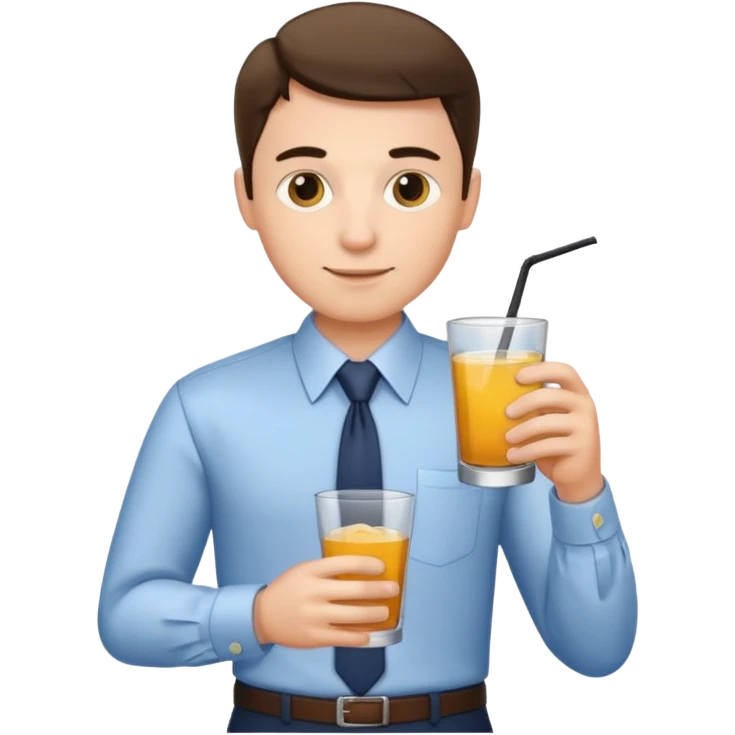 man with drink , formal shirt emoji