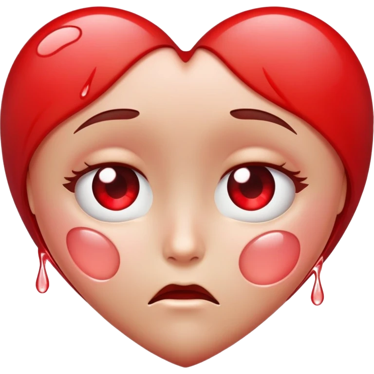 heart and cry face  emoji