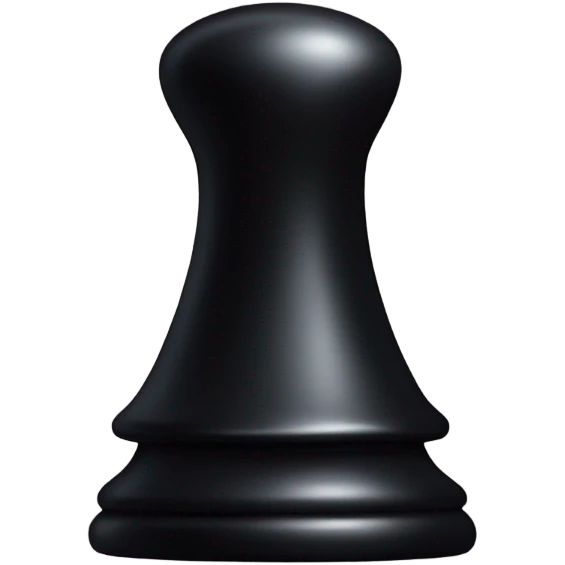 a black chess pawn (piece), just the face, with a wizard hat emoji