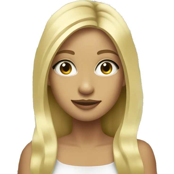 blonde girl with long hair and money pieces emoji