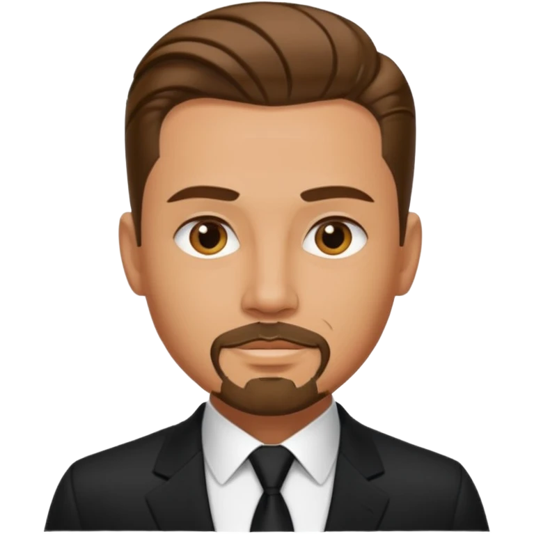 a man with great jawline , slicked back hair , goatee on his face emoji
