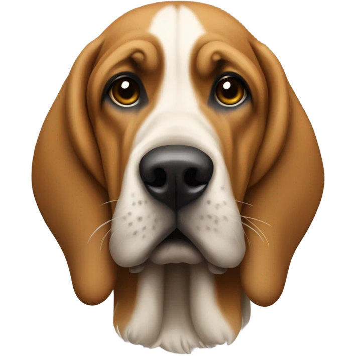 Bloodhound dog with a white flag in its mouth. emoji