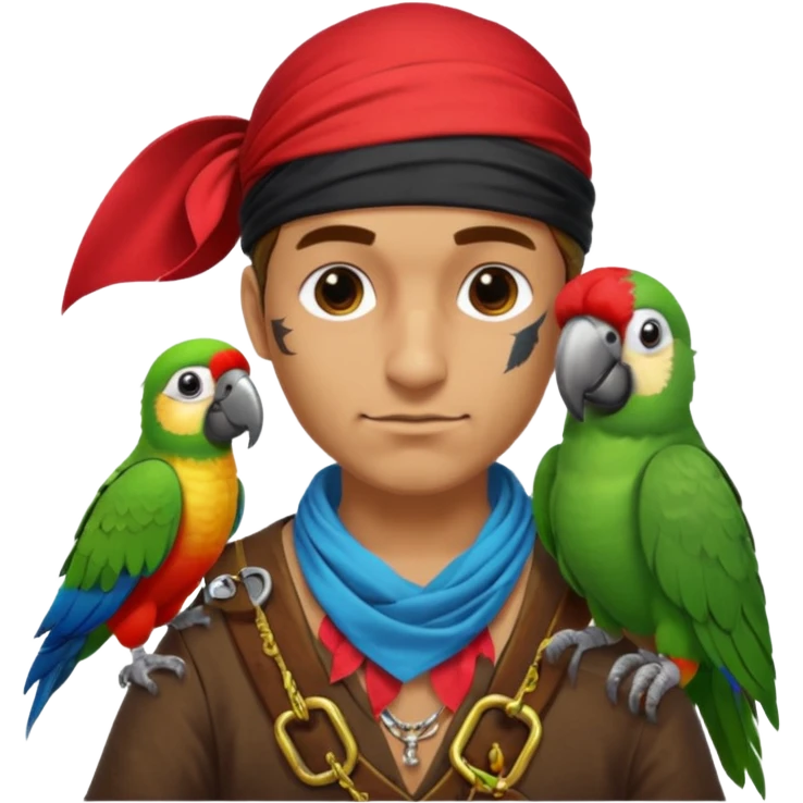 pirate and parrot emoji