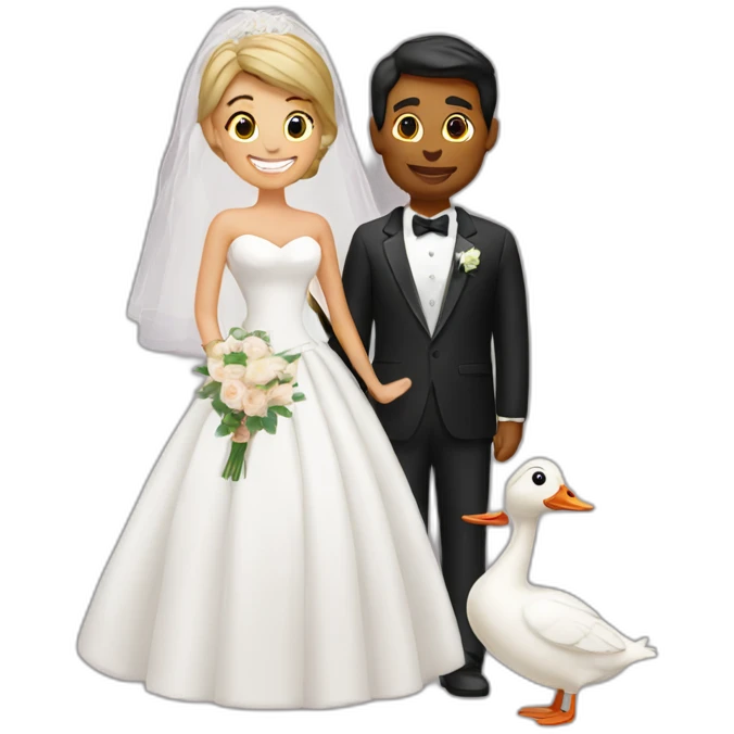 Bride and a goose emoji