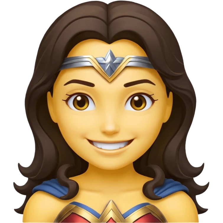 create a yellow emoji of wonder woman. syle android emoji emoji