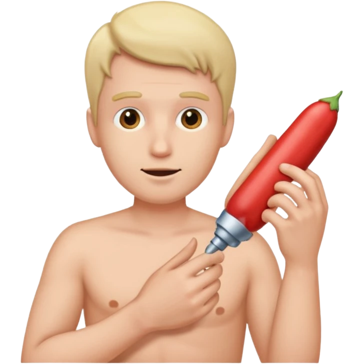 Emoji holding his penis emoji