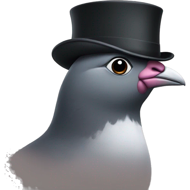 Pidgeon wearing a tophat  emoji