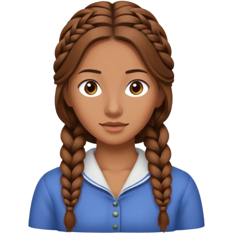 Woman with long single braid emoji