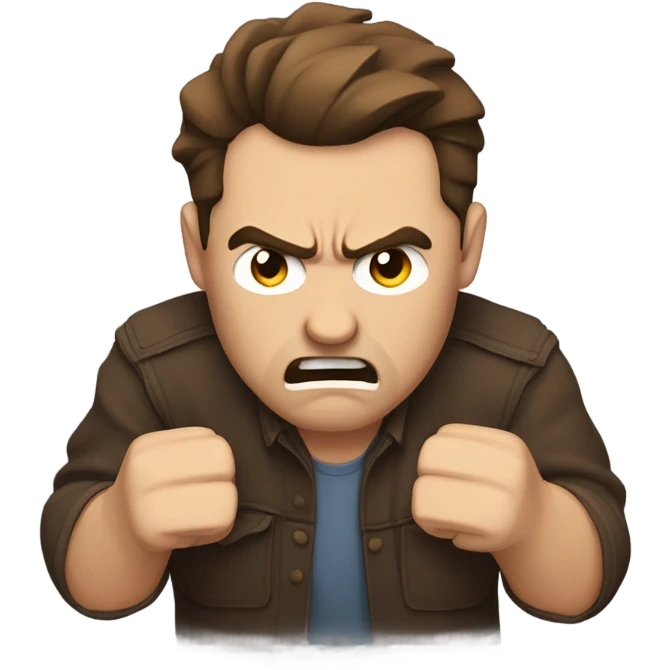 Angry man with brown hair  emoji