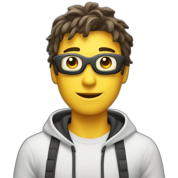 a smart hacker guy says hi emoji