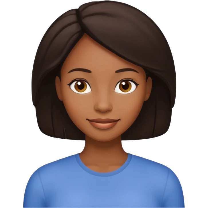 Light skinned tall black woman with bbl and dark brow hair emoji
