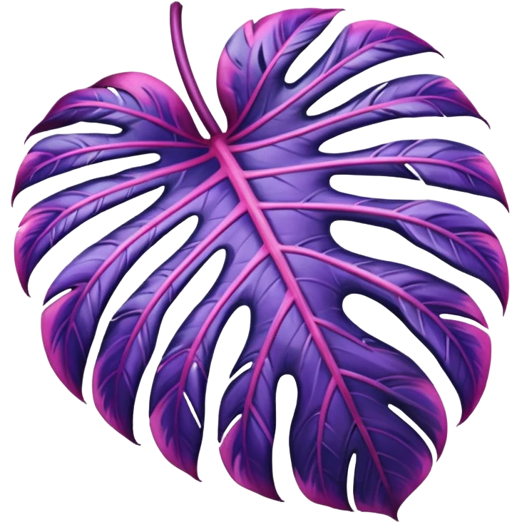 purple/pink monstera leaf emoji