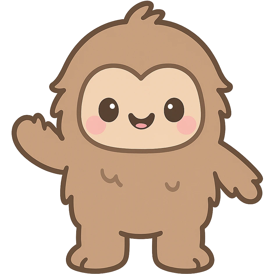 bigfoot, playful and friendly, kawaii style emoji