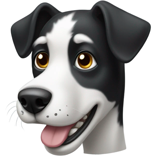 black and white dog with underbite emoji