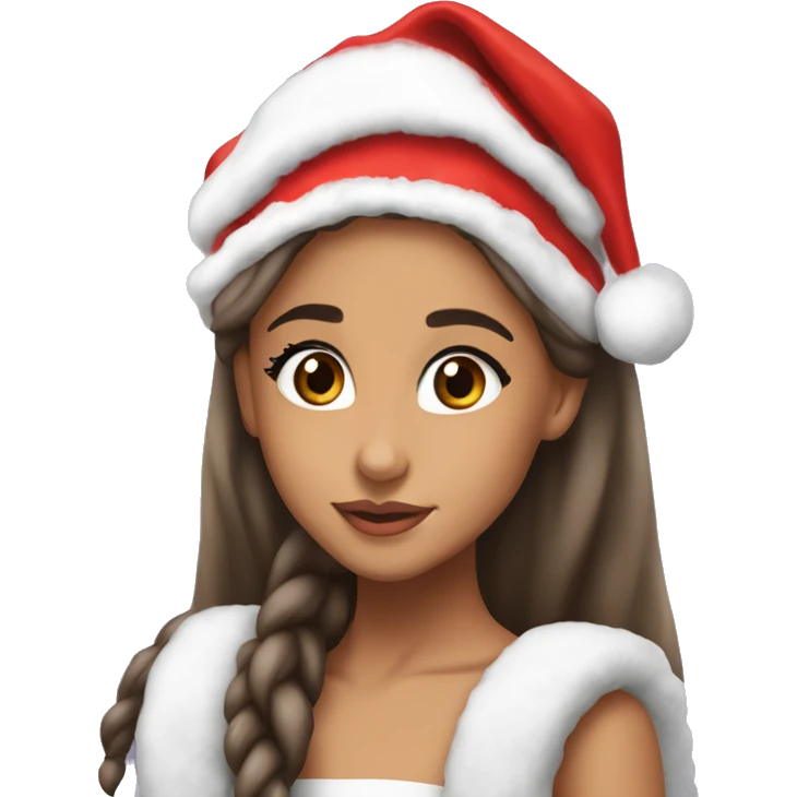 ariana grande with santa hat emoji