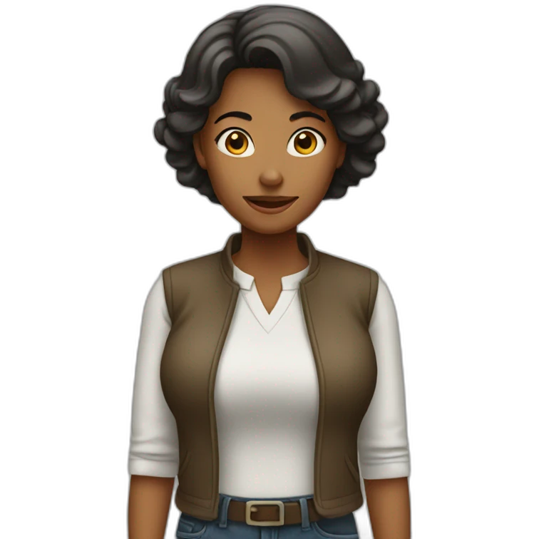 a woman spreading emoji
