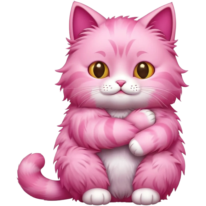Pink cat giving a hug emoji
