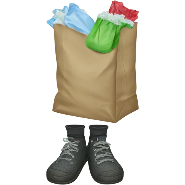 Crocs with plastic bags over socks emoji