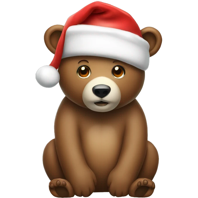 Poler bear with a Santa hat  emoji