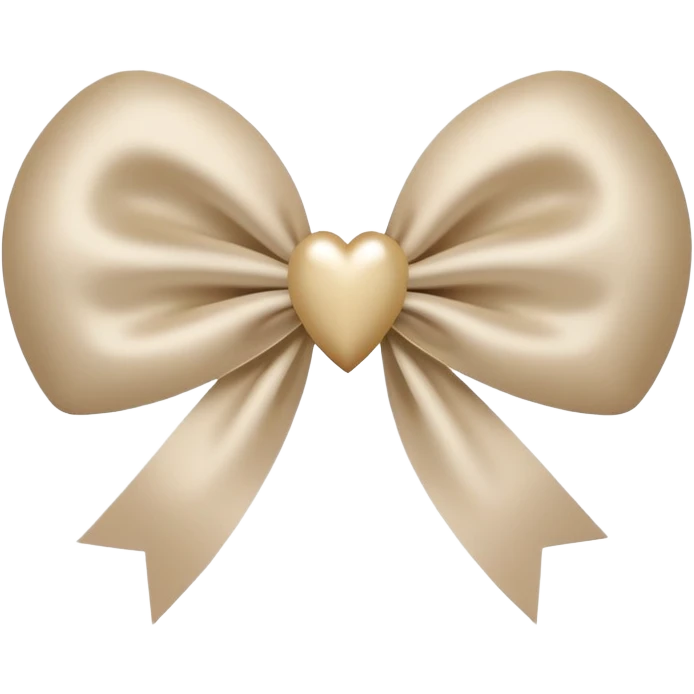 white heart with beige bow emoji