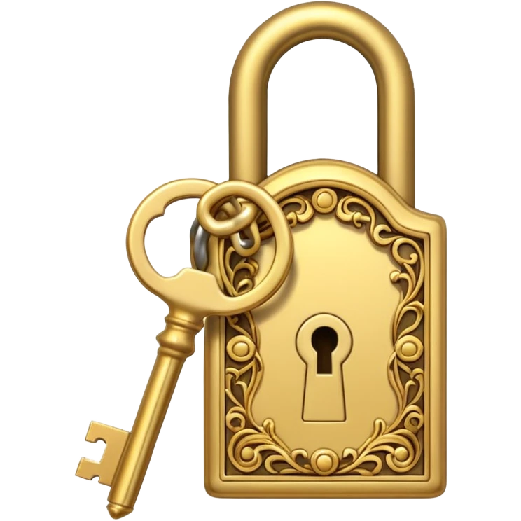 gold antique key The lock emoji
