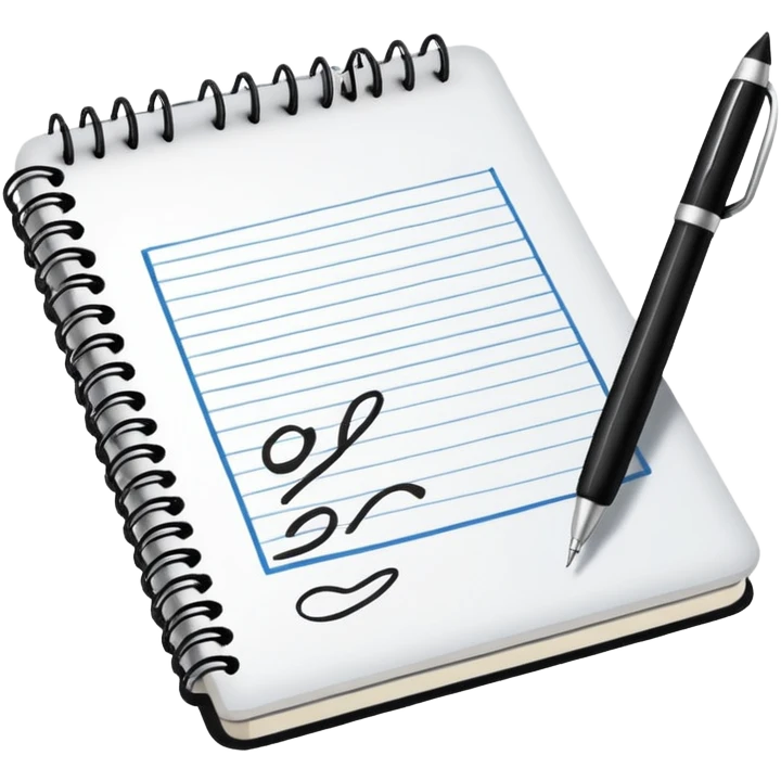 libreta con pluma escribiendo emoji