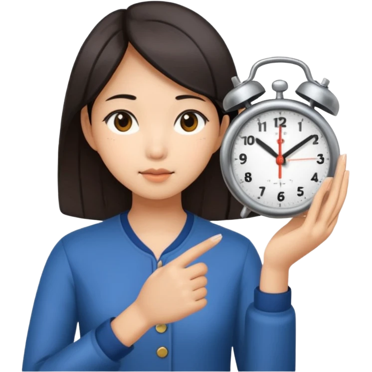 asian girl doing clock it emoji