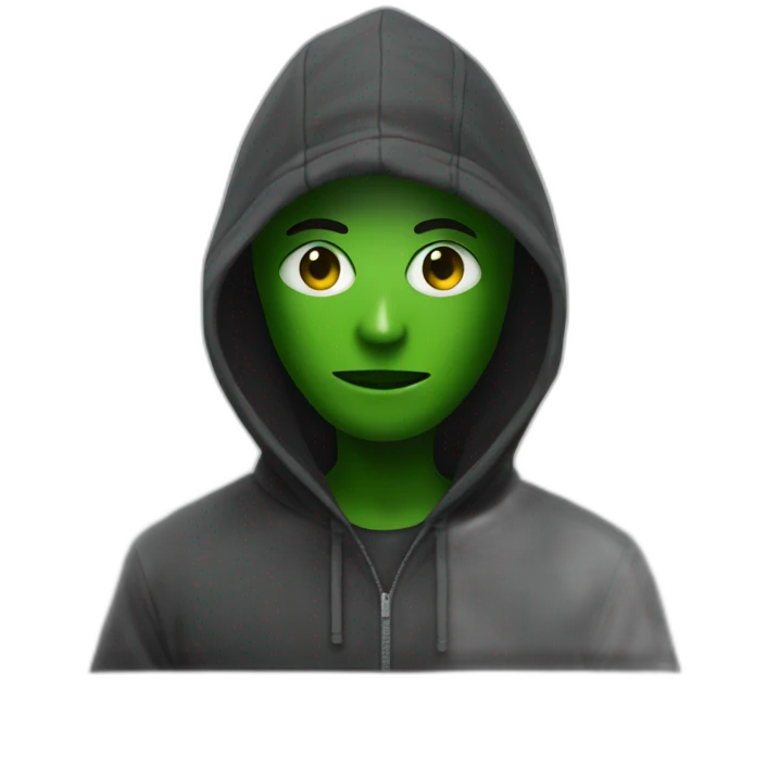 emoji programmer in hoodie in matrix film emoji