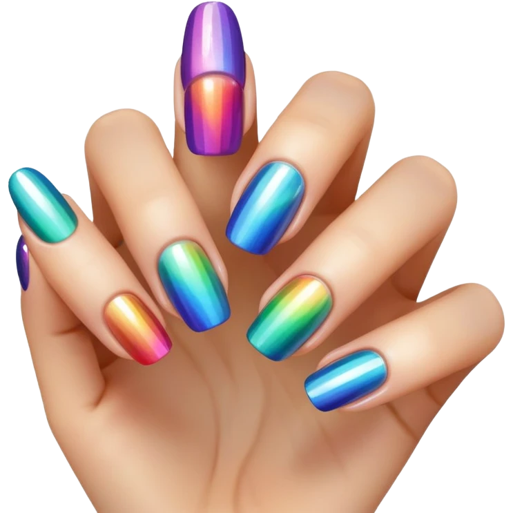 nail art rainbow emoji