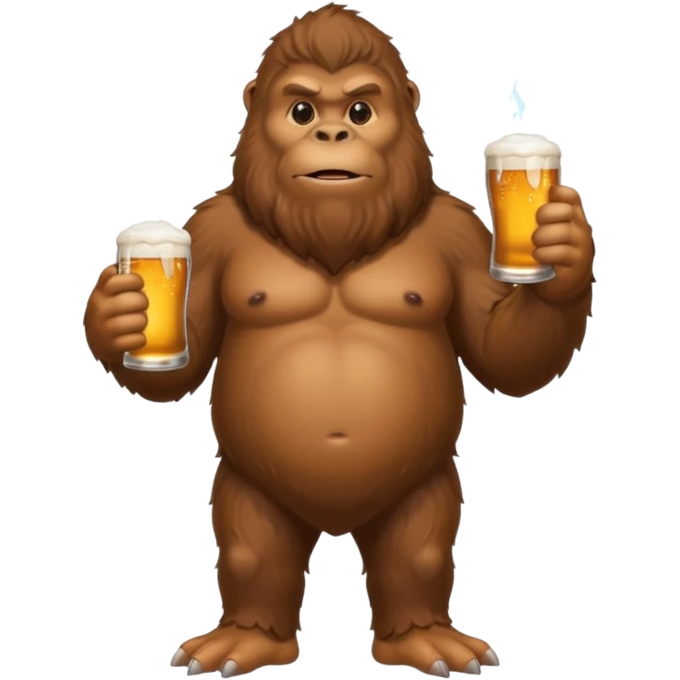 Bigfoot holding beer emoji