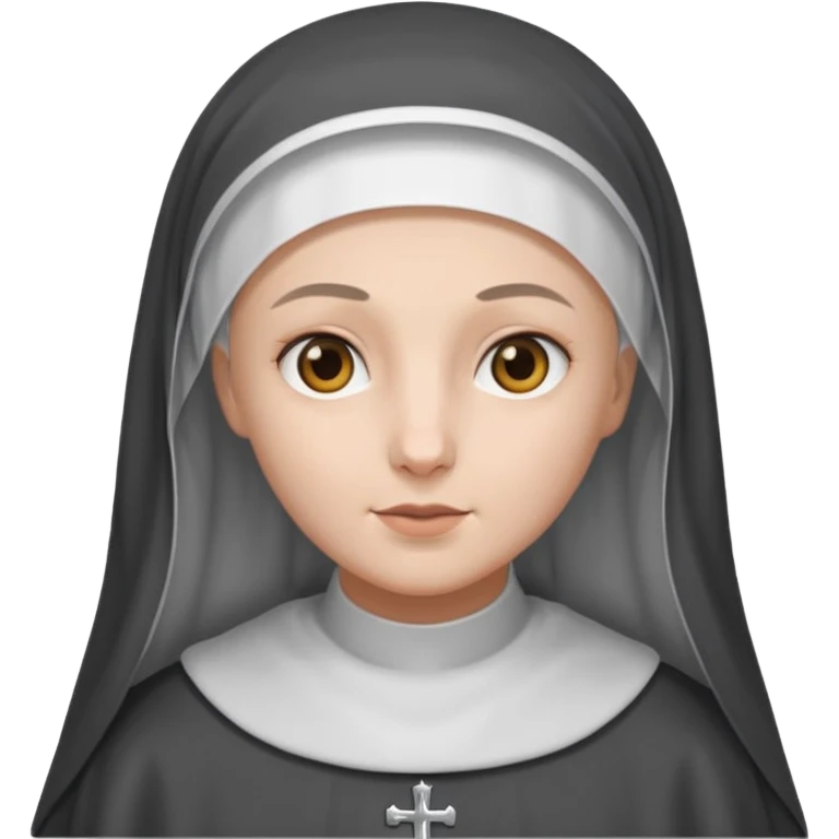 nun in white veil, grey robe emoji