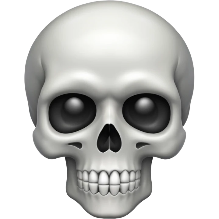 skull, simple, white and gray emoji