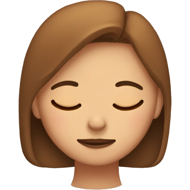 Girl with brown hear is sleeping emoji